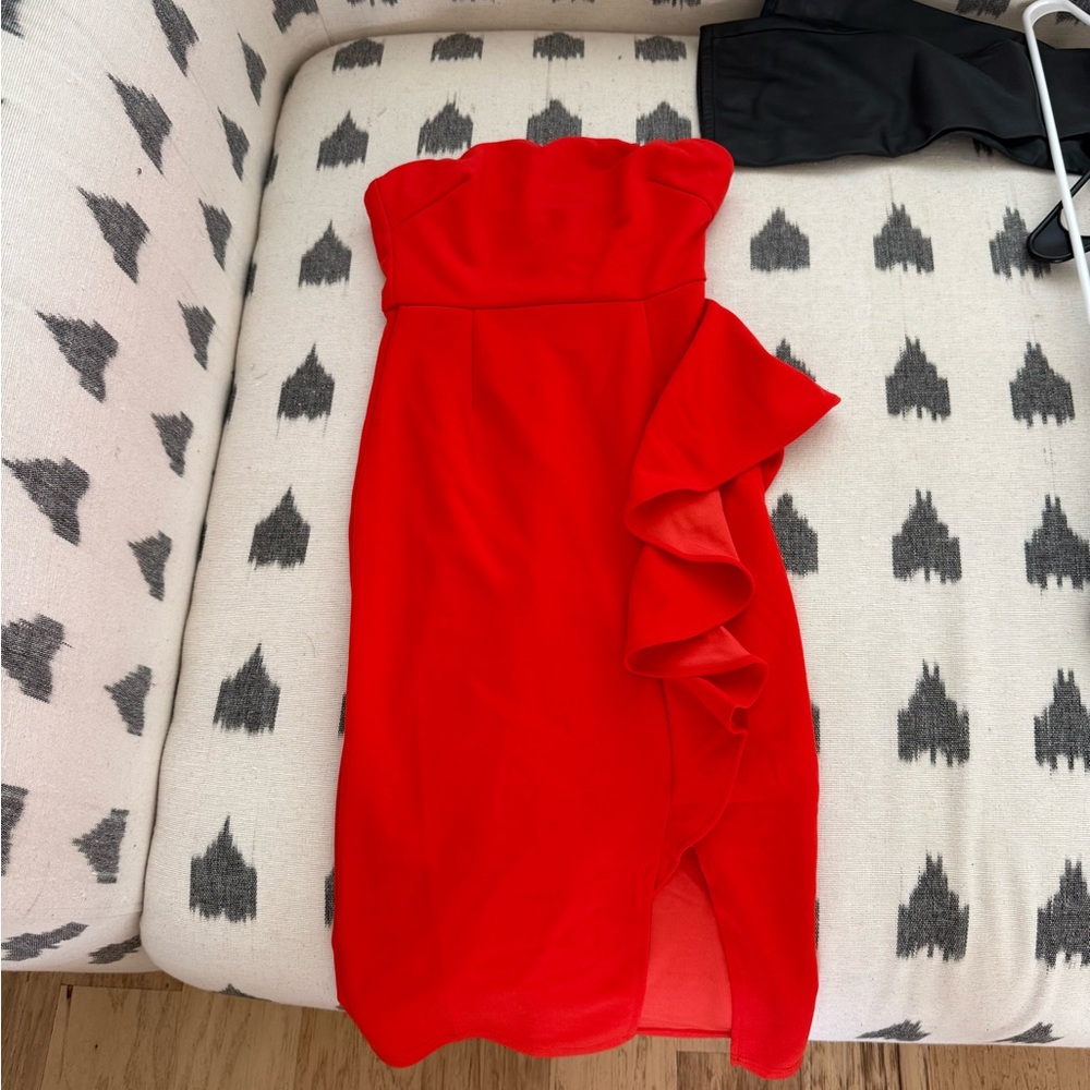 Vibrant Red Strapless Dress